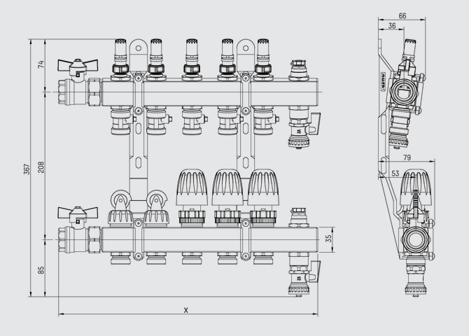 Stainless steel manifold