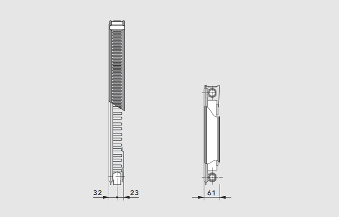 Compact radiator TYPE 11 K
