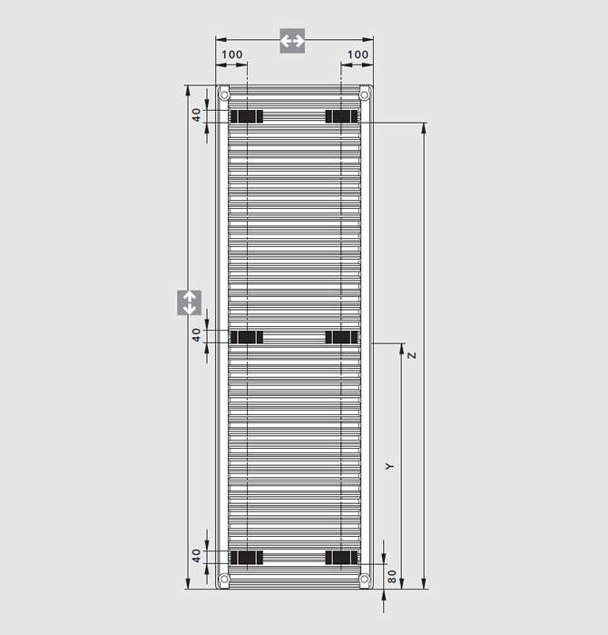 Location of suspended straps