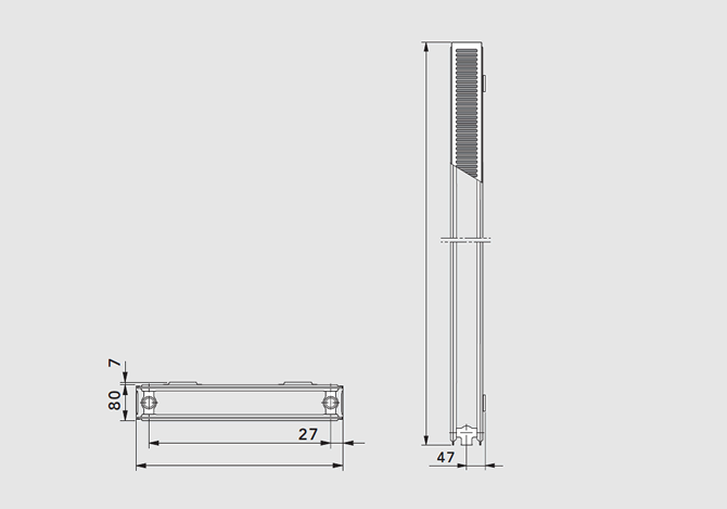 Vertical radiator TYPE 20 K