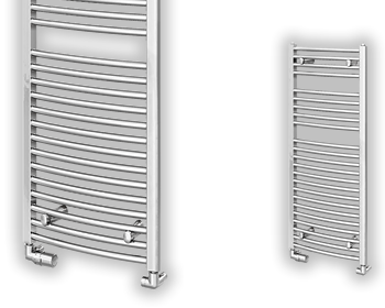 STANDARD CHROME curved bathroom radiator