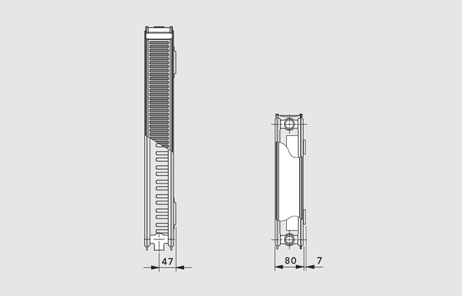 Compact radiator TYPE 21 K-S