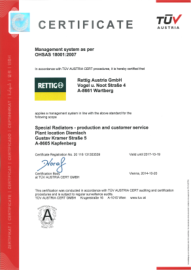 OHSAS 18001:2007 certification Diemlach