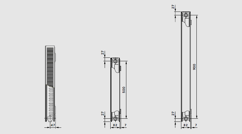 Plan-Kompaktheizkoerper Type 21 P-S