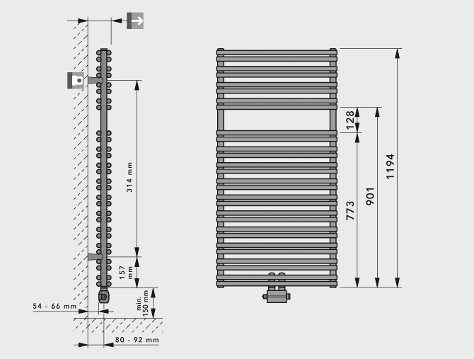 BAWA-T VM Dimensionen [MM]