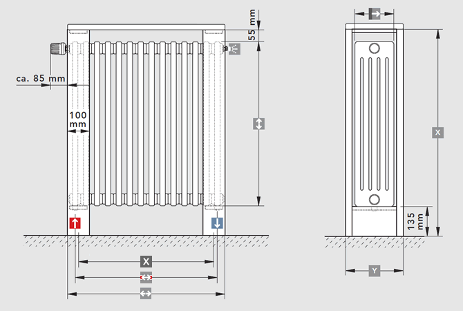 ARCHITECTURE WÄRME-THEKE Dimensionen [MM]