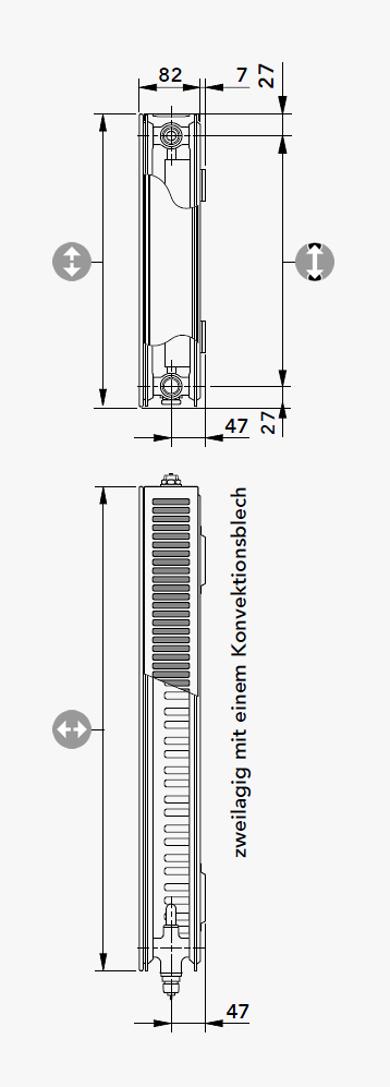 Plan Ventilfertigheizkörper Type 21 PV-S