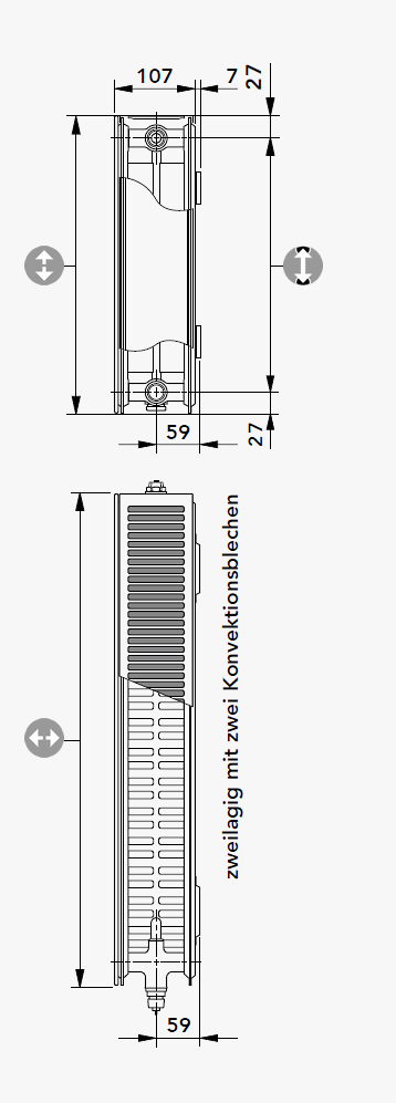 Plan Ventilfertigheizkörper Type 22 PV