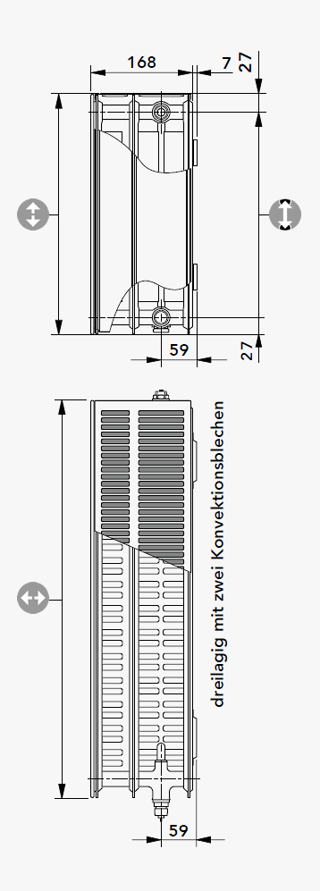 Plan Ventilfertigheizkörper Type 33 PV