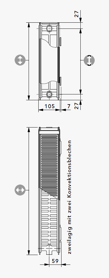 Kompaktheizkörper Type 22 K