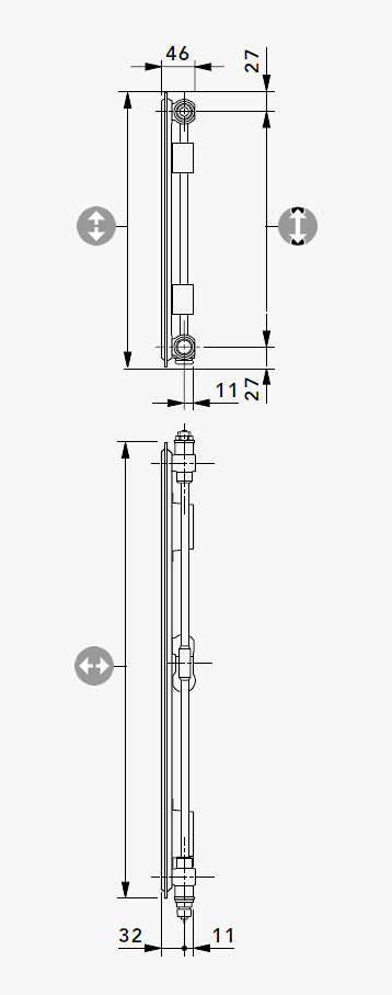 T6-Hygiene Mittenanschlußheizkörper Type 10 VM