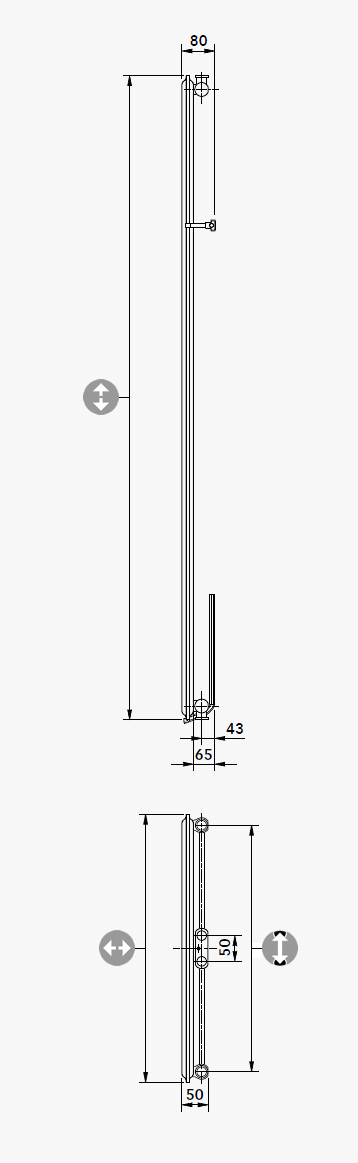 Vertikal-Mittenanschlussheizkörper Type 10