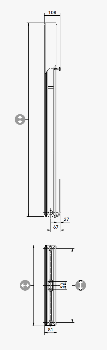 Vertikal-Mittenanschlußheizkörper Type 20