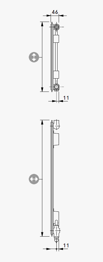 Hygieneheizkörper Ventilausführung Type 10 V