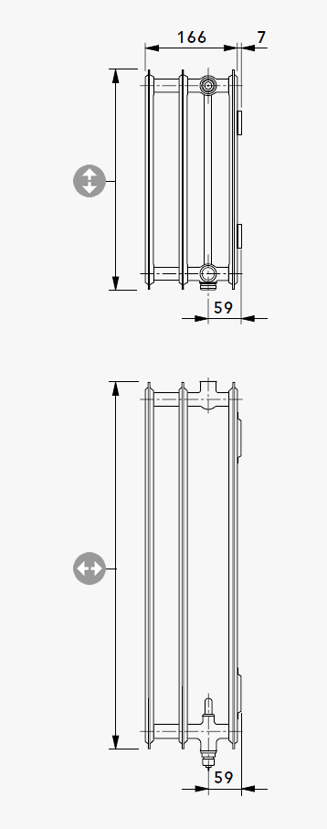 Hygieneheizkörper Ventilausführung Type 30 V