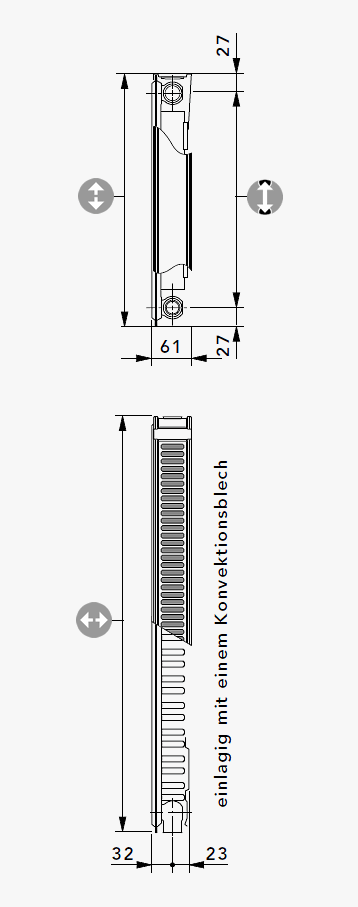 Kompaktheizkörper Type 11 K