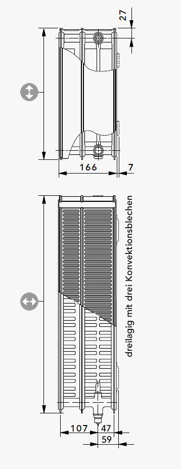 Ventil Multifunktionsheizkörper Type 33/33 D