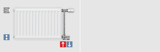 HIGIÉNIAI RADIÁTOROK - KOMPAKT KIVITELBEN Csatlakozási módok – Egycsöves rendszer