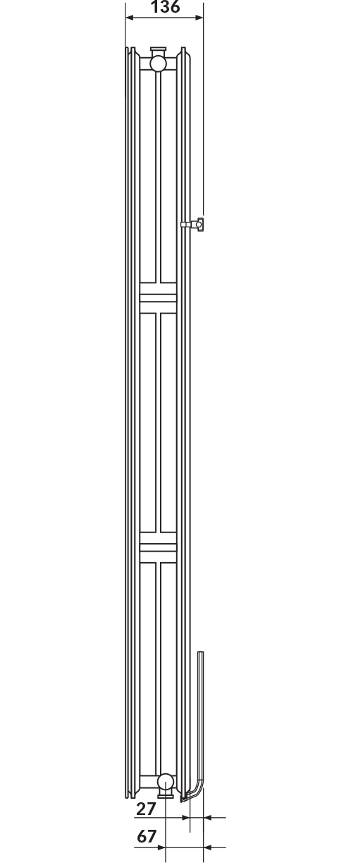 Síklapú vertikális radiátorok Tipus 22