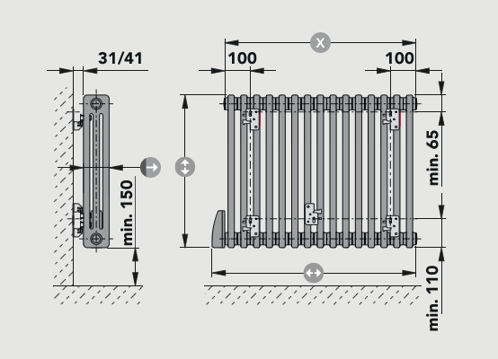 LASER eLINE horizontal - dimensions