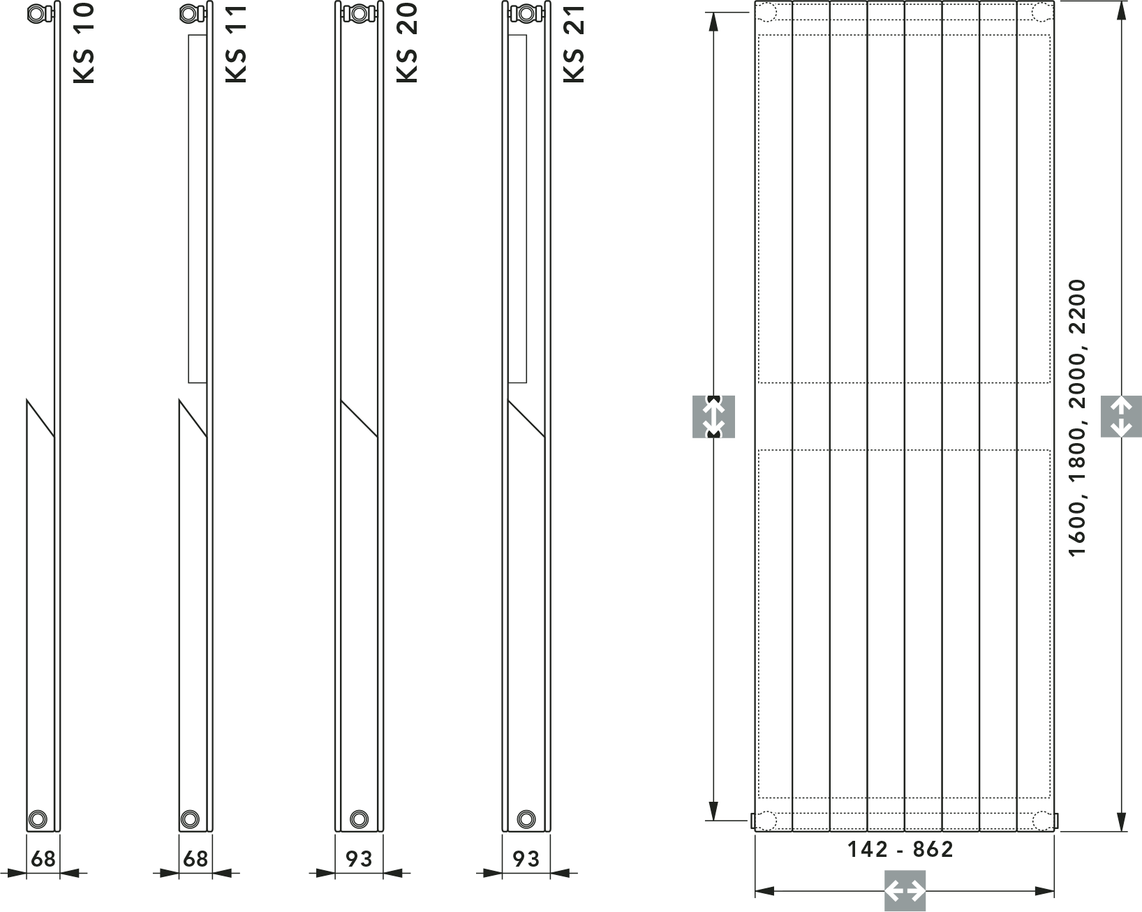 KONTEC KS connection dimensions