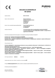 Deklaracja zgodności UE na termostaty PER-07 i PER-08.