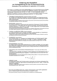 CE Prohlášení výrobce
