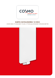 Karta katalogowa - Grzejniki COSMO Pionowe Plan z podłączeniem środkowym